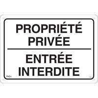 Enseigne  Propri&eacute;t&eacute; priv&eacute;e , 14" x 20", Aluminium, Français Oxford Builders Supplies Inc