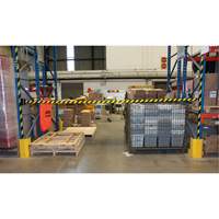 Barri&egrave;re murale magn&eacute;tique avec bande magn&eacute;tique, Plastique, Fixation magn&eacute;tique, 15', Ruban Noir et jaune Oxford Builders Supplies Inc