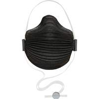 Masques jetables AirWave s&eacute;rie M noirs avec SmartStrap et embout nasal, N95, Certifi&eacute; NIOSH, Moyen/grand Oxford Builders Supplies Inc