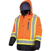 5407 Waterproof Insulated Heated Safety Jacket, Men's, Small, High-Visibility Orange Oxford Builders Supplies Inc