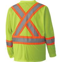 6985 Chandail de s&eacute;curit&eacute; &agrave; manches longues pour circulation en micromaille, Petit, Jaune lime haute visibilit&eacute; Oxford Builders Supplies Inc