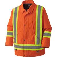 5537A Parka de s&eacute;curit&eacute; matelass&eacute; en canevas de coton, Orange haute visibilit&eacute;, Petit Oxford Builders Supplies Inc