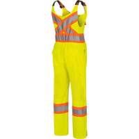 6000W Women's High-Visibility Traffic Safety Overalls, Polyester, X-Small, High Visibility Lime-Yellow Oxford Builders Supplies Inc