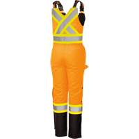 5040BBW Women's High-Visibility Waterproof Safety Overalls, Polyester, X-Small, Black/High Visibility Orange Oxford Builders Supplies Inc