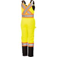 5041BBW Women's High-Visibility Waterproof Safety Overalls, Polyester, X-Small, Black/High Visibility Lime-Yellow Oxford Builders Supplies Inc