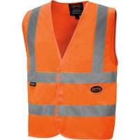 6885 Veste de s&eacute;curit&eacute; haute visibilit&eacute; en tricot chaîne, Orange haute visibilit&eacute;, Petit, Polyester Oxford Builders Supplies Inc