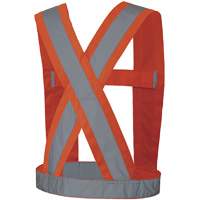 5491 Bretelles ajustables de s&eacute;curit&eacute; haute visibilit&eacute; de 4" de largeur, R&eacute;pond ou surpasse la norme CSA Z96 classe 2 - niveau 2, Orange haute visibilit&eacute;, Couleur r&eacute;fl&eacute;chissante Argent, Taille unique Oxford Builders Supplies Inc