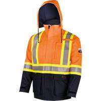 4484 Manteau de s&eacute;curit&eacute; Defender antistatique/ignifuge/anti-arc &eacute;lectrique en trilamin&eacute;, Petit, Noir/Orange haute visibilit&eacute;, 11 cal/cm² Oxford Builders Supplies Inc