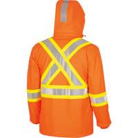5884 Manteau imperm&eacute;able ignifuge et r&eacute;sistant aux arcs &eacute;lectriques avec capuchon Flash-Gard, Petit, Orange haute visibilit&eacute;, 51 cal/cm² Oxford Builders Supplies Inc