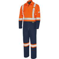 7702BBT Combine de s&eacute;curit&eacute; deux tons FR-Tech, Taille 40 (grand taille), Bleu marin/Orange, 10 cal/cm² Oxford Builders Supplies Inc