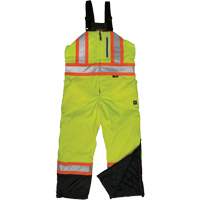 Ripstop Insulated Safety Bib Overall, Polyester, X-Small, High Visibility Lime-Yellow Oxford Builders Supplies Inc