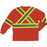 Long Sleeve Safety T-Shirt, Cotton, X-Small, High Visibility Orange Oxford Builders Supplies Inc