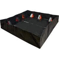 Berme d&eacute;ployable &agrave; mur IBX, Capacit&eacute; 268 gal. US, 6' la x 6' lo x 12" h, Support &agrave; encliqueter Oxford Builders Supplies Inc