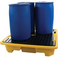Palette de d&eacute;versements pour quatre barils, Capacit&eacute; de d&eacute;versement 66 gal. US, 57,5" x 57,5" x 12" Oxford Builders Supplies Inc