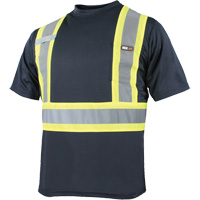 Quick Dry Short Sleeves T-Shirt, Polyester, Small, Navy Blue Oxford Builders Supplies Inc