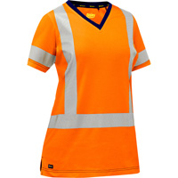 Bisley&reg; Women's X-Back Short Sleeve Shirt, Poly-Cotton, Small, High Visibility Orange Oxford Builders Supplies Inc