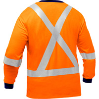 Bisley&reg; X-Back Long Sleeve Shirt, Poly-Cotton, Small, High Visibility Orange Oxford Builders Supplies Inc