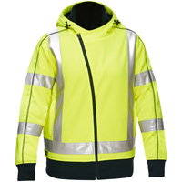 Coton ouat&eacute; doubl&eacute; de sherpa avec capuchon &agrave; fermeture &eacute;clair compl&egrave;te et X au dos Bisley pour femmes, Petit, Jaune lime haute visibilit&eacute; Oxford Builders Supplies Inc