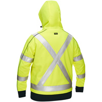 Coton ouat&eacute; doubl&eacute; de sherpa avec capuchon &agrave; fermeture &eacute;clair compl&egrave;te et X au dos Bisley pour femmes, Petit, Jaune lime haute visibilit&eacute; Oxford Builders Supplies Inc