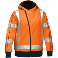 Bisley&reg; X-Back Women's Contoured Full Zip Hooded Sweatshirt with Sherpa Lining, Small, High Visibility Orange Oxford Builders Supplies Inc
