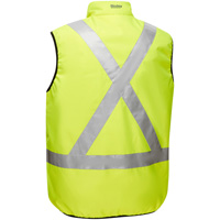 Veste bouffante r&eacute;versible avec X au dos Bisley, Jaune lime haute visibilit&eacute;, Petit, Polyester Oxford Builders Supplies Inc