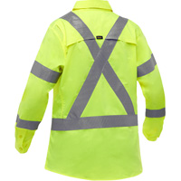 Chemise de travail &agrave; manches longues et X au dos Bisley avec X-Airflow pour femmes, Poly-coton, Petit, Jaune lime haute visibilit&eacute; Oxford Builders Supplies Inc