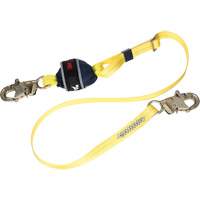 Adjustable Web Shock-Absorbing Lanyard, 6', Snap Hook Center, Snap Hook Leg Ends, Polyester Oxford Builders Supplies Inc