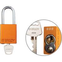 Cadenas de verrouillage de s&eacute;curit&eacute; Velocity Plus, Orange, Cl&eacute;s identiques, Aluminium, Largeur de 1-1/2" Oxford Builders Supplies Inc