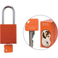 Cadenas de verrouillage de s&eacute;curit&eacute; Velocity Plus, Orange, Cl&eacute;s identiques, Aluminium, Largeur de 1-1/2" Oxford Builders Supplies Inc