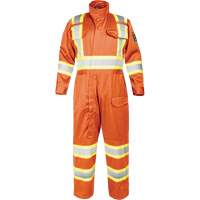 Combinaison ignifug&eacute;e avec bandes haute visibilit&eacute;, Taille Petit, Orange Oxford Builders Supplies Inc
