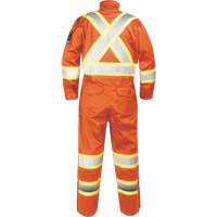 Combinaison ignifug&eacute;e avec bandes haute visibilit&eacute;, Taille Petit, Orange Oxford Builders Supplies Inc