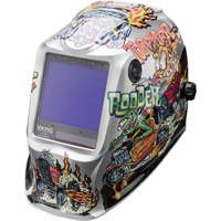 VIKING 3350 Hot Rodders Welding Helmet, 3.74" L x 3.34" W View Area, 5 - 13 Shade Range Oxford Builders Supplies Inc