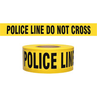 "Police Line Do Not Cross" Contractor-Grade Barricade Tape, English, 3" W x 1000' L, 2 mils, Black on Yellow Oxford Builders Supplies Inc