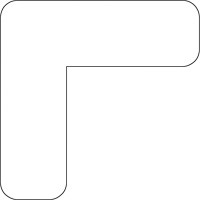 Floor Marking Shapes, L, 7" L x 3.5" W, White, Vinyl Oxford Builders Supplies Inc