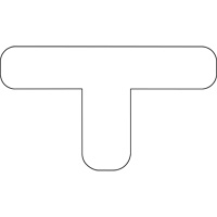 Floor Marking Shapes, T, 9.5" L x 6.5" W, White, Vinyl Oxford Builders Supplies Inc
