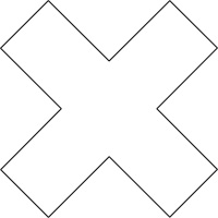 Floor Marking Shapes, Cross, 9.5" L x 3.5" W, White, Vinyl Oxford Builders Supplies Inc