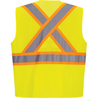 Veste de s&eacute;curit&eacute; &agrave; bandes contrastantes, Jaune lime haute visibilit&eacute;, Petit, Polyester Oxford Builders Supplies Inc