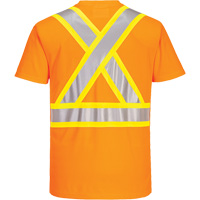 T-shirt de s&eacute;curit&eacute; &agrave; bandes contrastantes, Polyester, Petit, Orange haute visibilit&eacute; Oxford Builders Supplies Inc