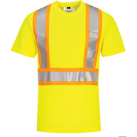T-shirt de s&eacute;curit&eacute; &agrave; bandes contrastantes, Polyester, Petit, Jaune lime haute visibilit&eacute; Oxford Builders Supplies Inc