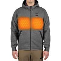 M12 Heated Hoodie (Jacket Only), Men's, Medium, Grey, Poly-Cotton Oxford Builders Supplies Inc