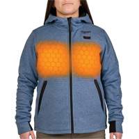 M12 Heated Hoodie with Battery, Women's, Medium, Blue, Poly-Cotton Oxford Builders Supplies Inc