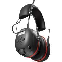Black & Red Air Defender AM/FM Earmuffs, Headband Style, 24 dB Oxford Builders Supplies Inc