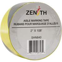 Aisle Marking Tape, 2" x 108', PVC, Black and Yellow Oxford Builders Supplies Inc