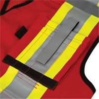 6678 Veste d'arpenteur antimicrobienne haute visibilit&eacute; avec dos en maille, Rouge, Petit, Polyester Oxford Builders Supplies Inc
