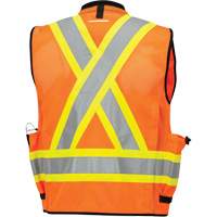 6680 Veste d'arpenteur antimicrobienne haute visibilit&eacute; avec dos en maille, Orange haute visibilit&eacute;, Petit, Polyester Oxford Builders Supplies Inc