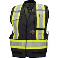 6679 Veste d'arpenteur antimicrobienne haute visibilit&eacute; avec dos en maille, Noir, Petit, Polyester Oxford Builders Supplies Inc