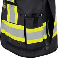 6679 Veste d'arpenteur antimicrobienne haute visibilit&eacute; avec dos en maille, Noir, Petit, Polyester Oxford Builders Supplies Inc
