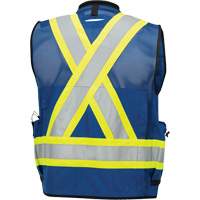 6681 Veste d'arpenteur antimicrobienne haute visibilit&eacute; avec dos en maille, Bleu royal, Petit, Polyester Oxford Builders Supplies Inc