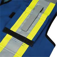 6681 Veste d'arpenteur antimicrobienne haute visibilit&eacute; avec dos en maille, Bleu royal, Petit, Polyester Oxford Builders Supplies Inc