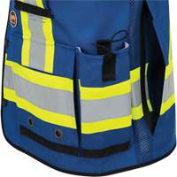 6681 Veste d'arpenteur antimicrobienne haute visibilit&eacute; avec dos en maille, Bleu royal, Petit, Polyester Oxford Builders Supplies Inc